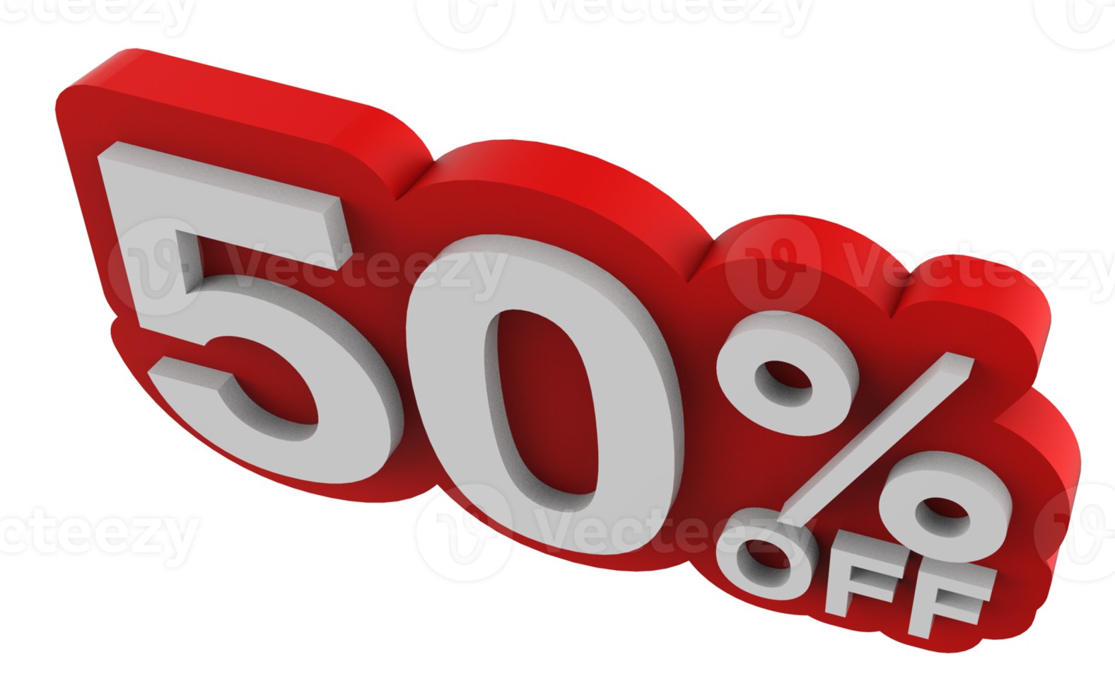 Sale tag number discount promotion. 3D illustration png