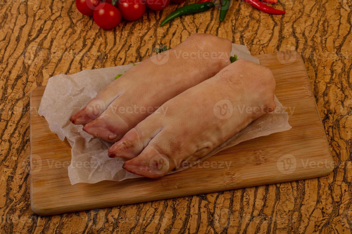 Raw pig's hoof photo