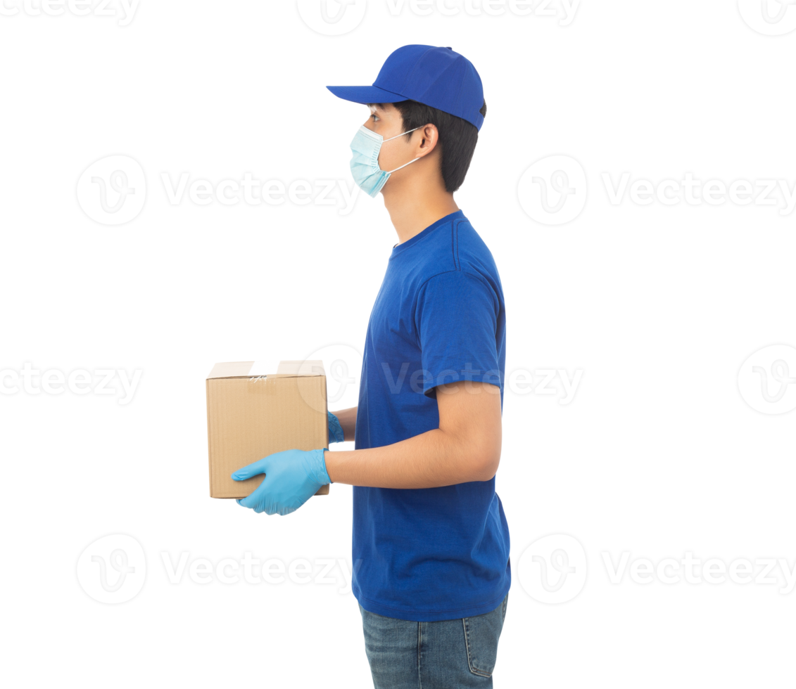 Asian delivery man, Png file
