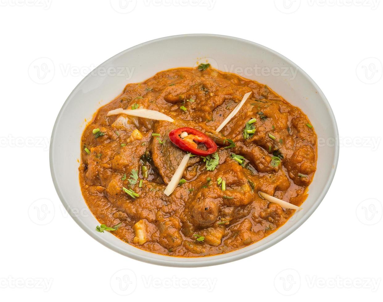Lamb vindaloo on white photo