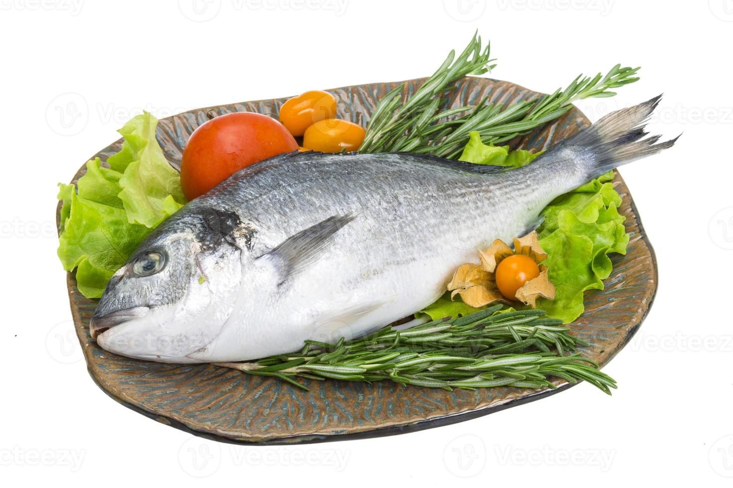 Raw dorado with herbs photo