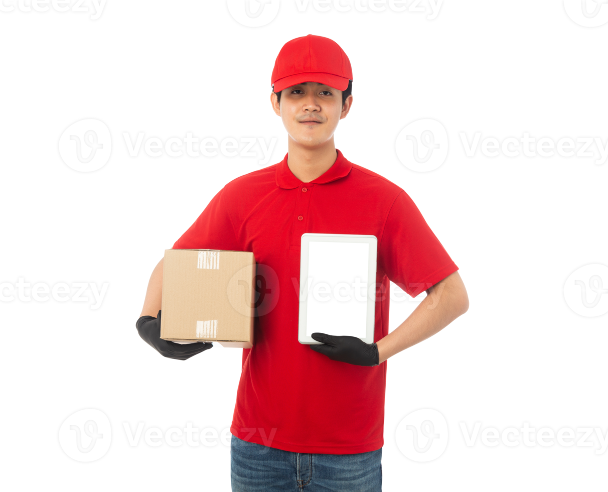 Asian delivery man, Png file