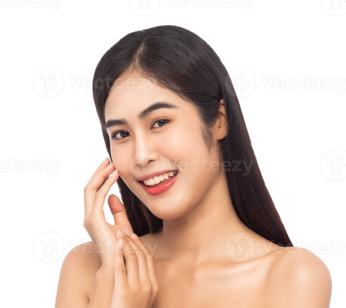 Beautiful Young Asian woman with clean fresh skin. Beauty concept. Png file