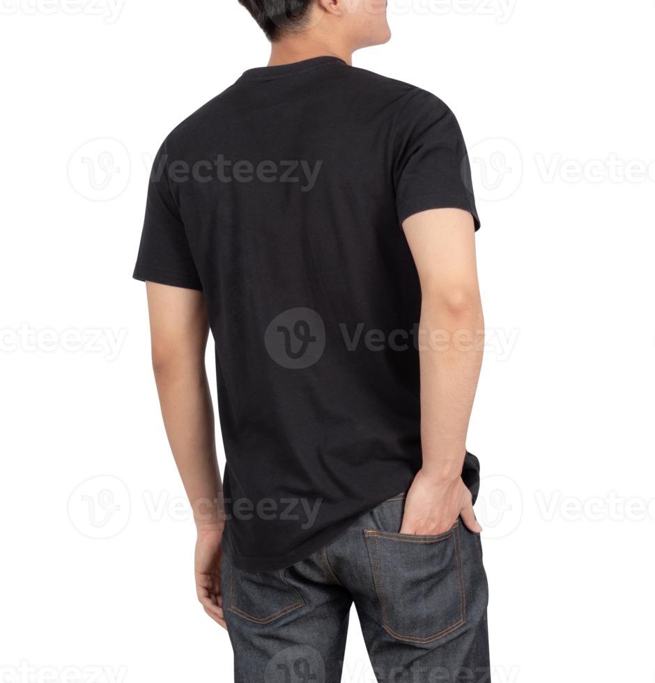 Young man in T shirt mockup, Template for your design png