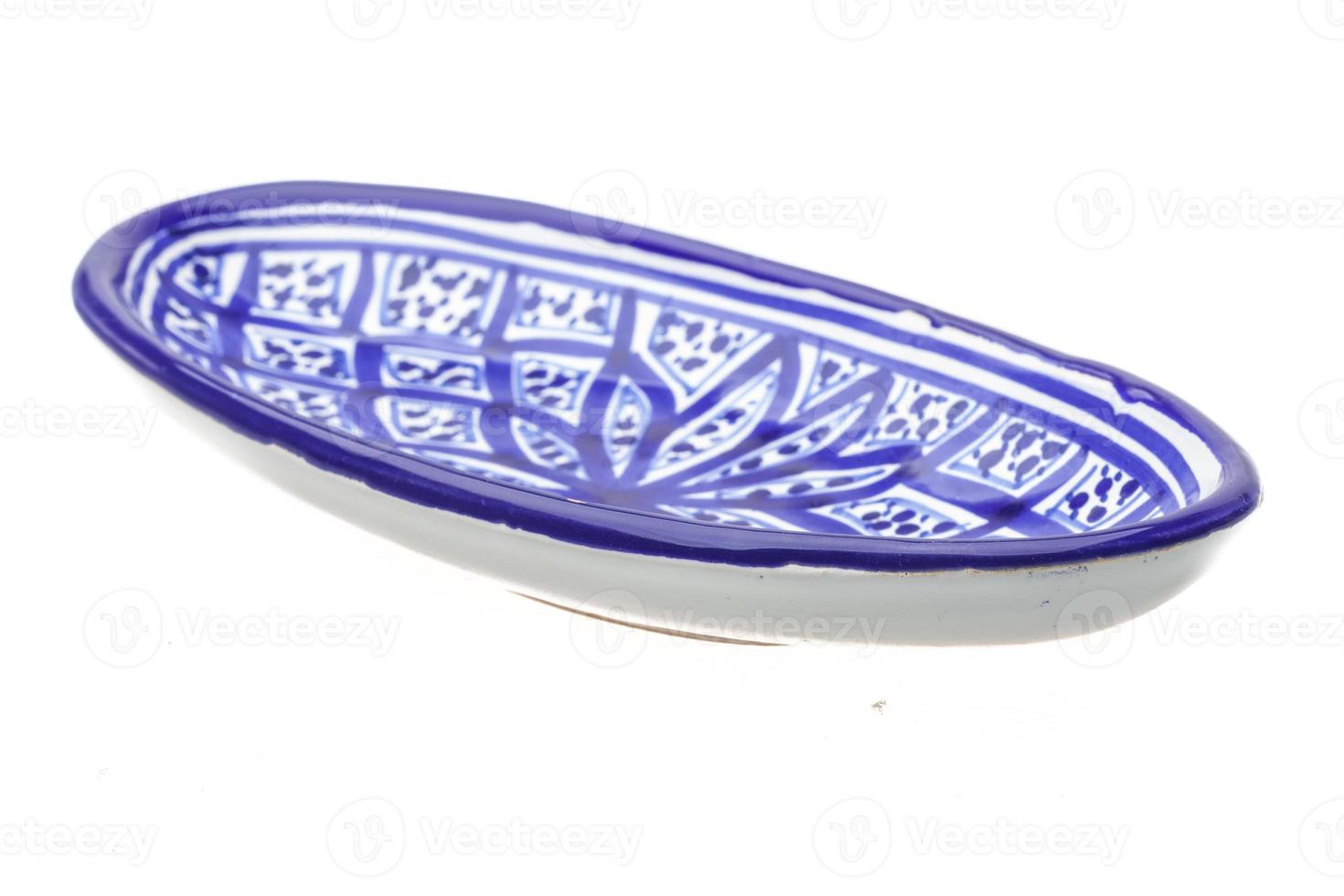 Blue empty plate photo