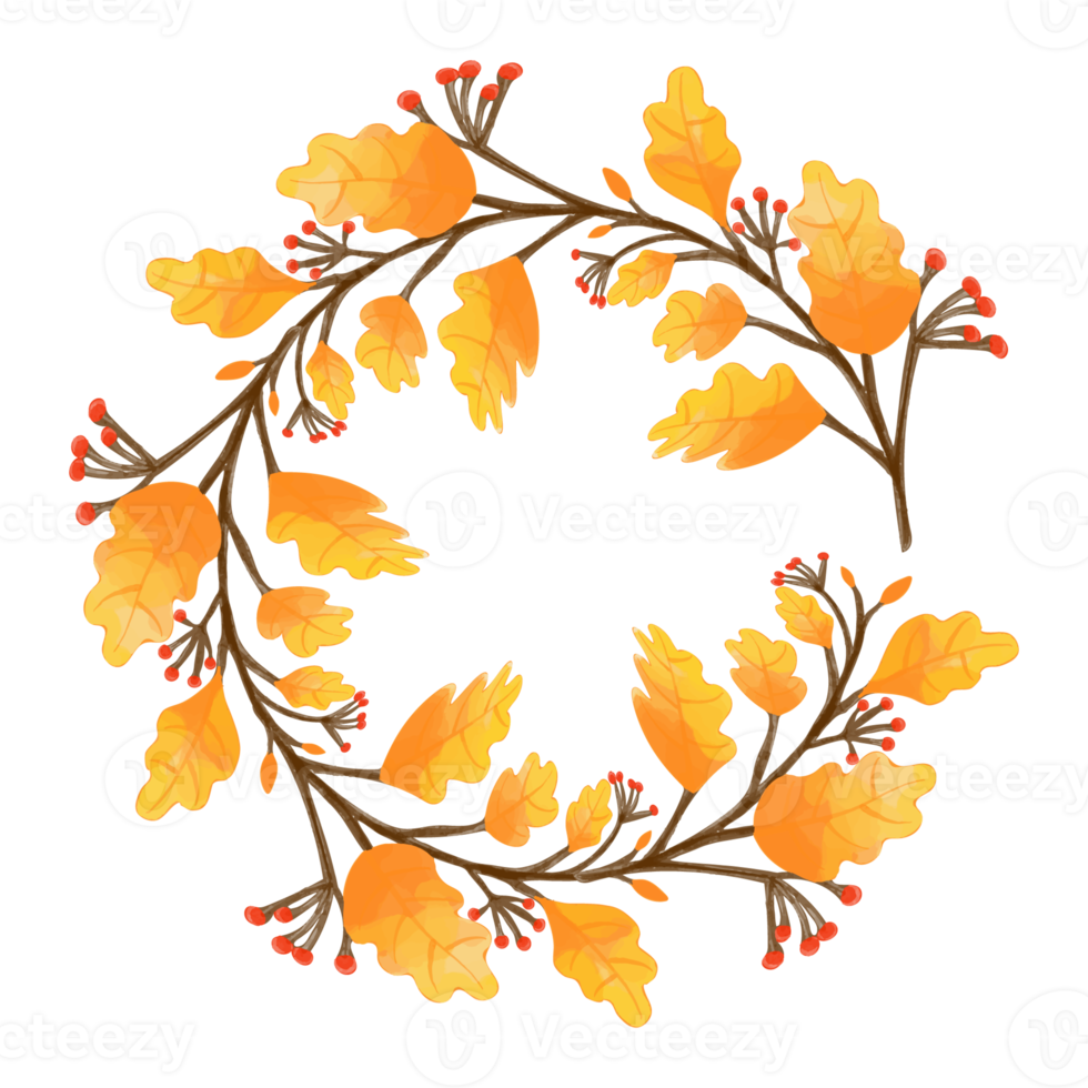 Watercolor Leaf Frame, Autumn Leaves clipart png