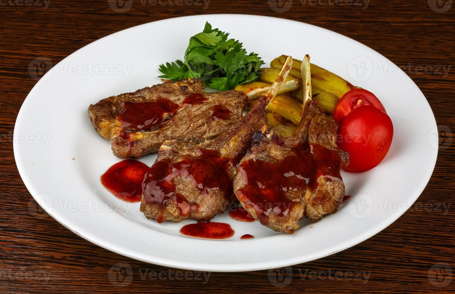 Grilled lamb chops photo