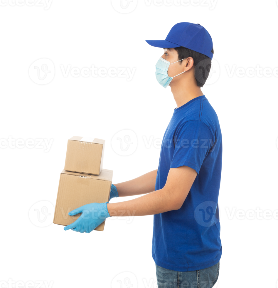 Asian delivery man, Png file