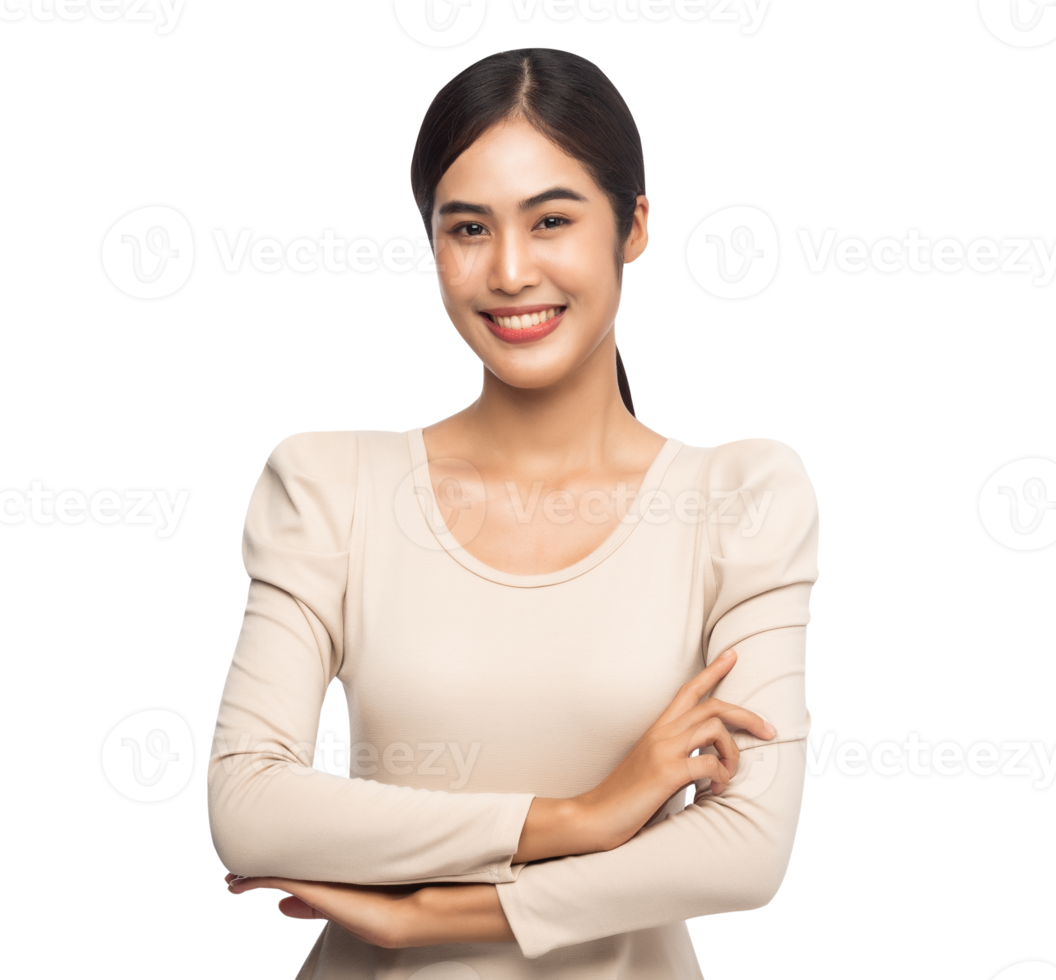 Portrait of beautiful young asian woman, Png file