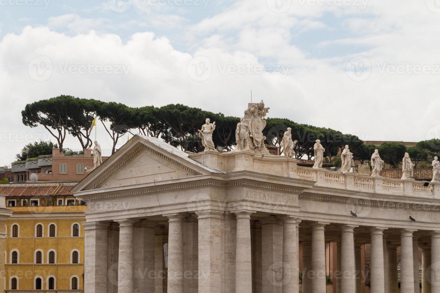 Buildings in Vatican, the Holy See within Rome, Italy. Part of Saint Peter's Basilica. photo
