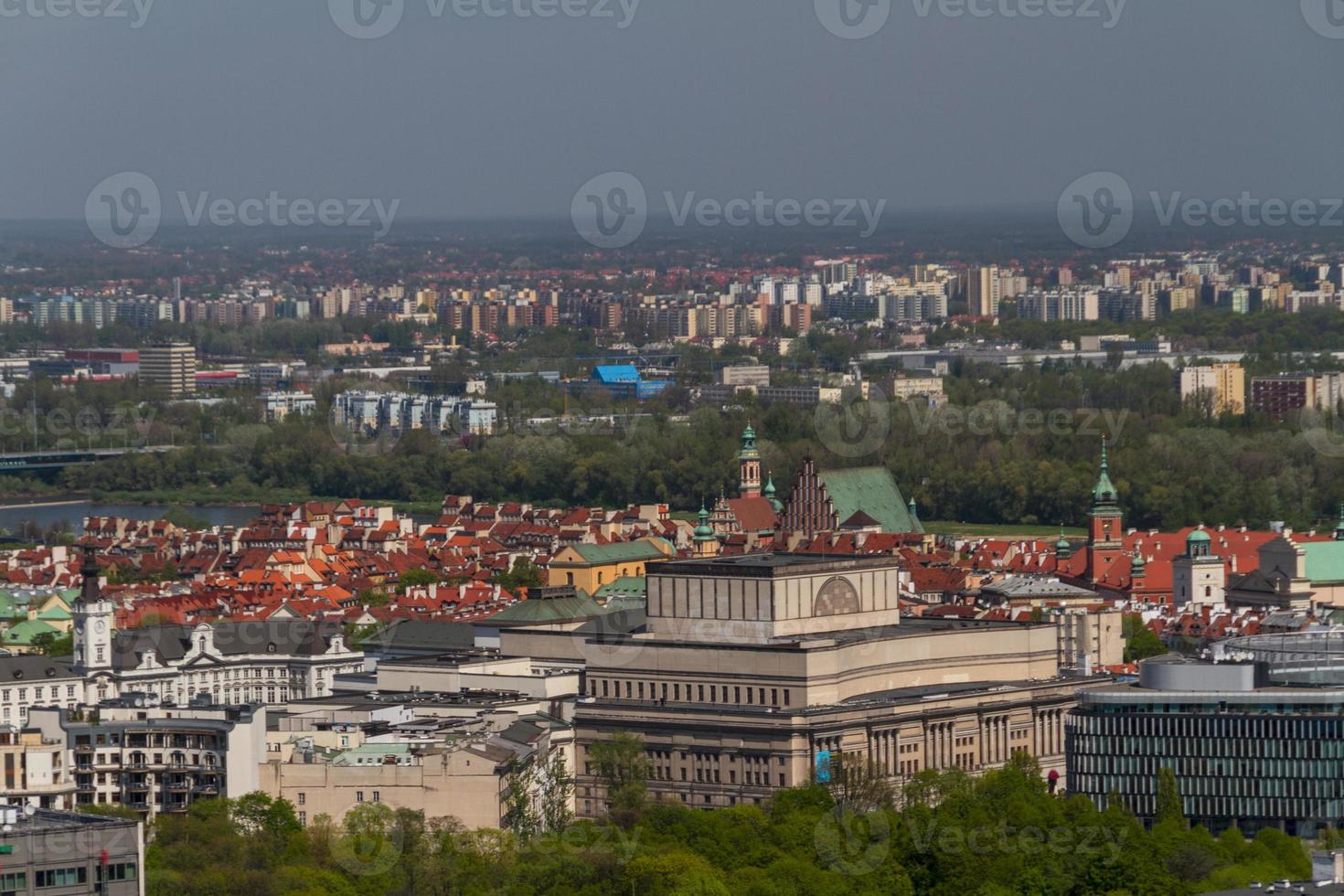 Warsaw skyline with warsaw towers photo