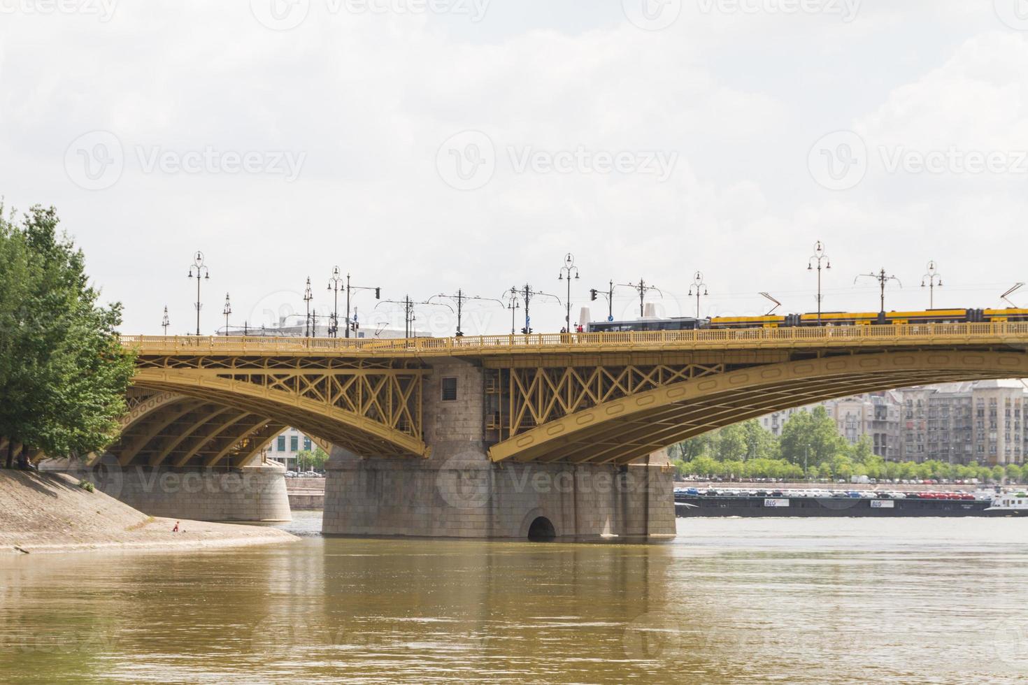 Scenic view of the recently renewed Margit bridge in Budapest. photo