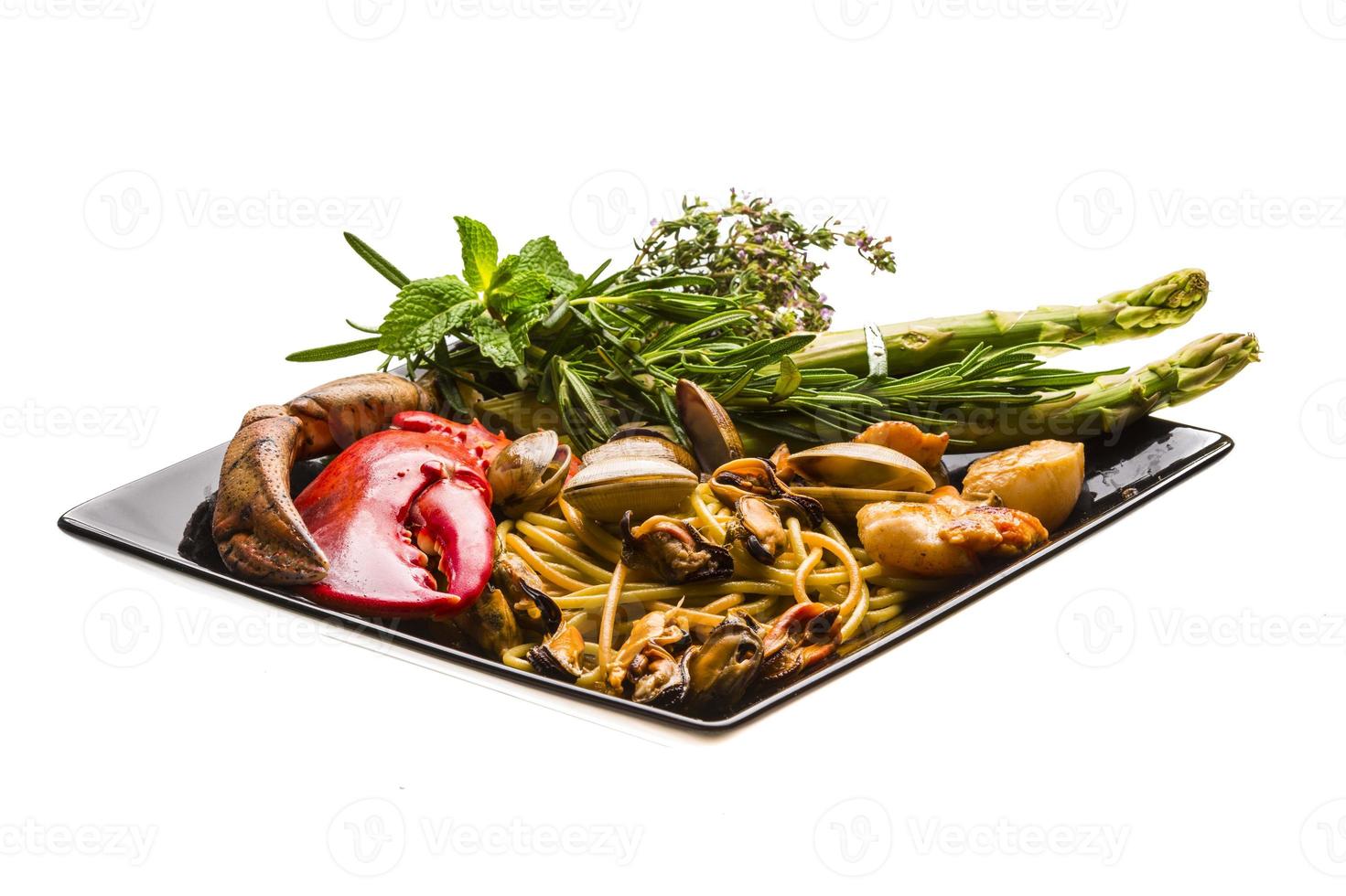 Pasta with seafood photo