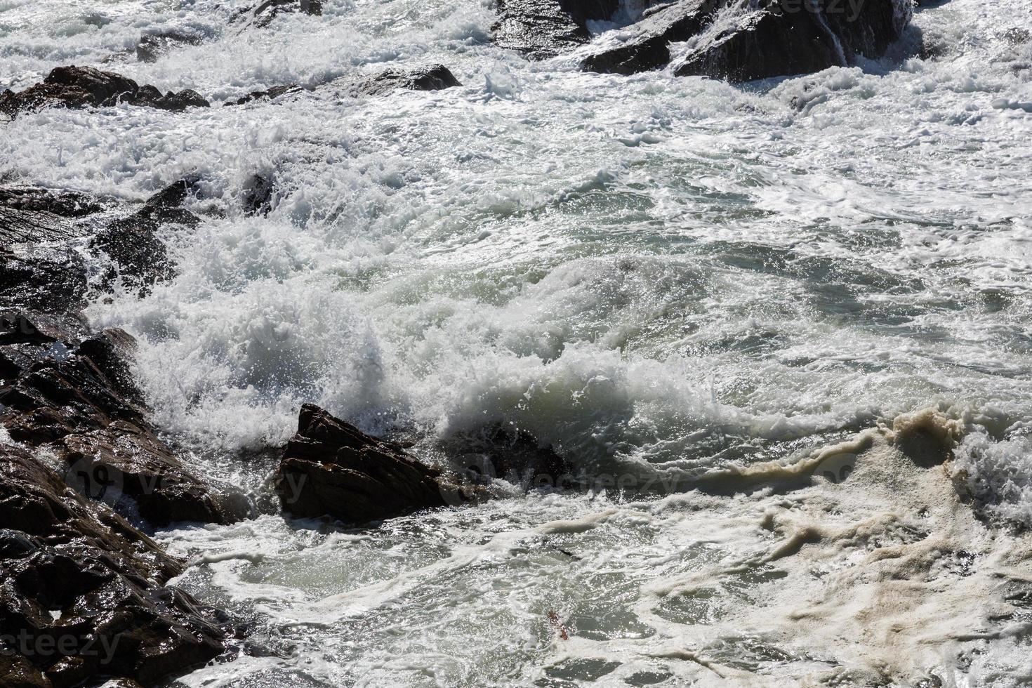 waves crashing over Portuguese Coast photo