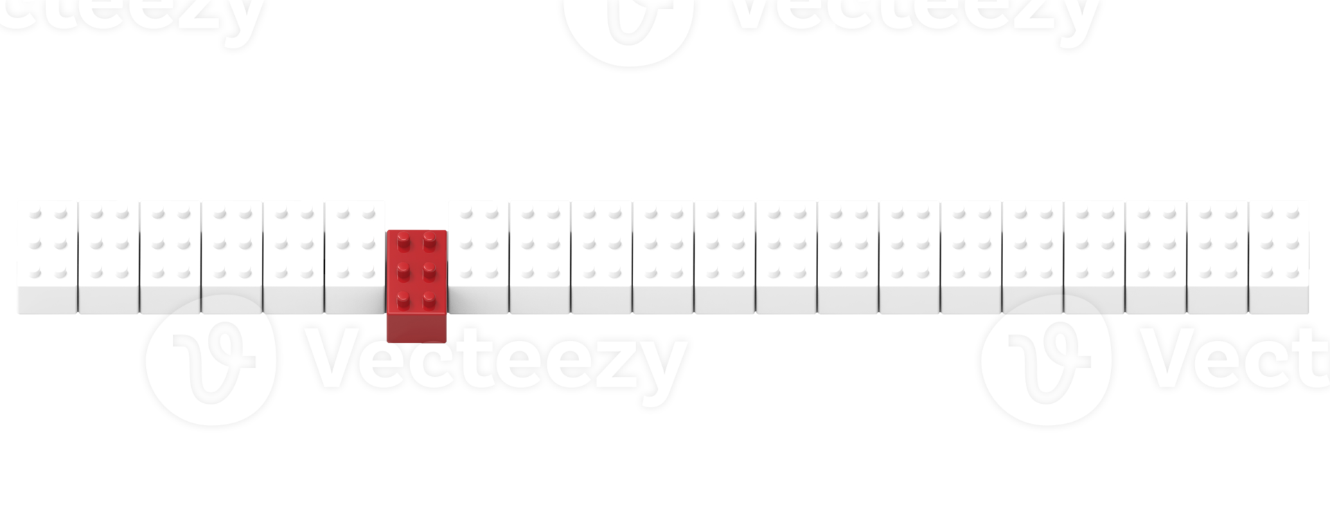 fila di blocchi giocattolo isolati su sfondo bianco. illustrazione 3d. png