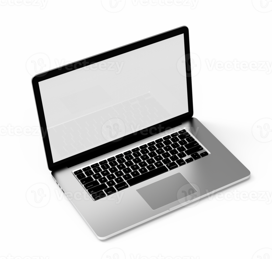moderner Laptop. 3D-Darstellung. png