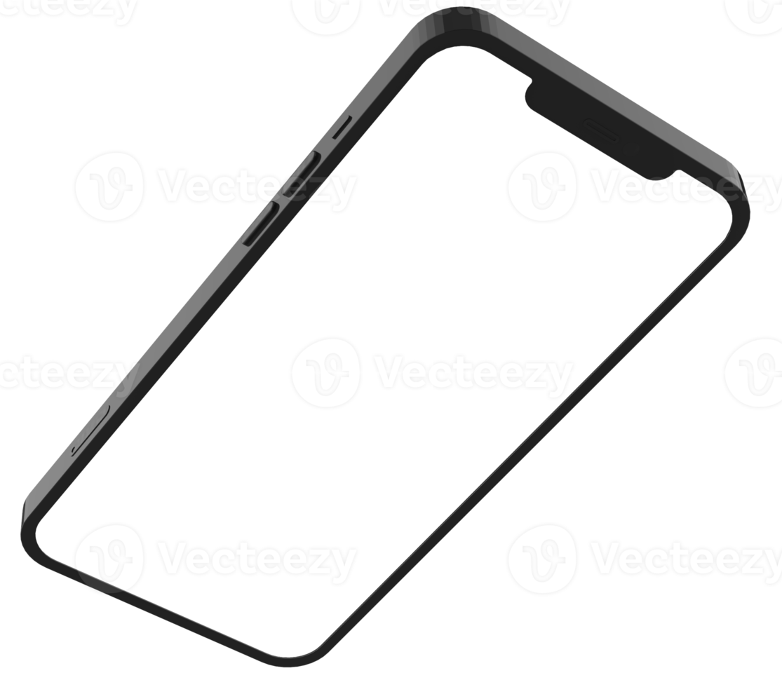 Mobile Phone Template Mockup. 3D illustration. png