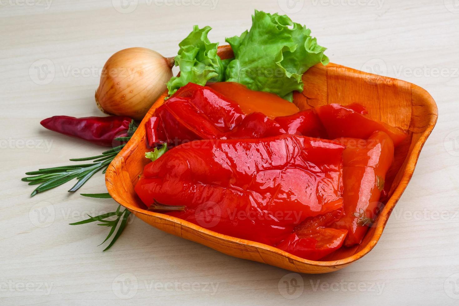 Marinated red pepper photo