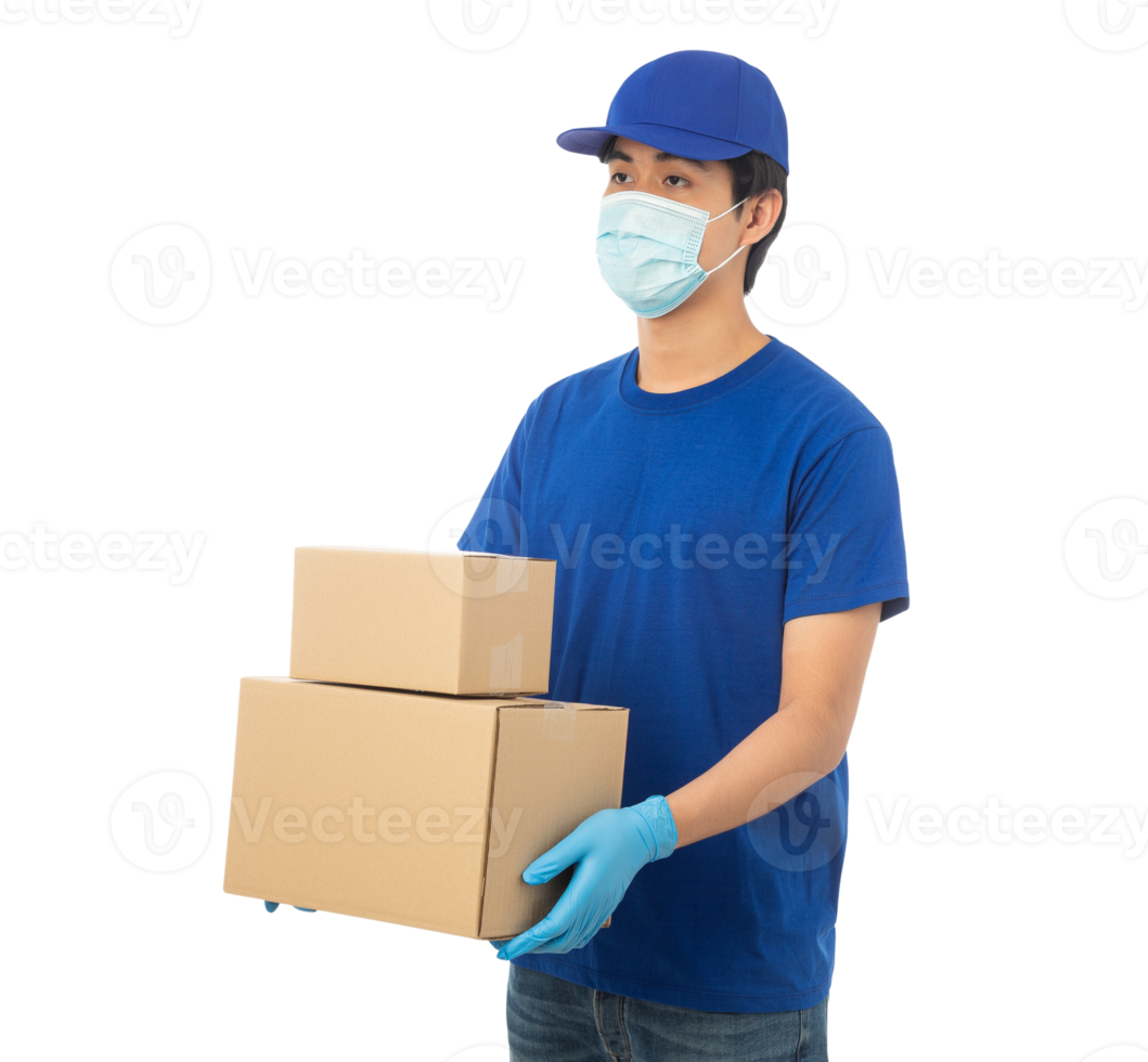 Asian delivery man, Png file
