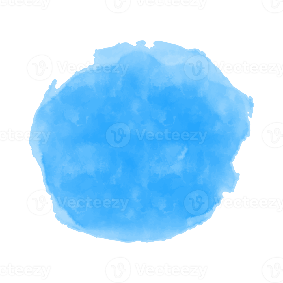 blauwe aquarelpenseel, plons, vlek png