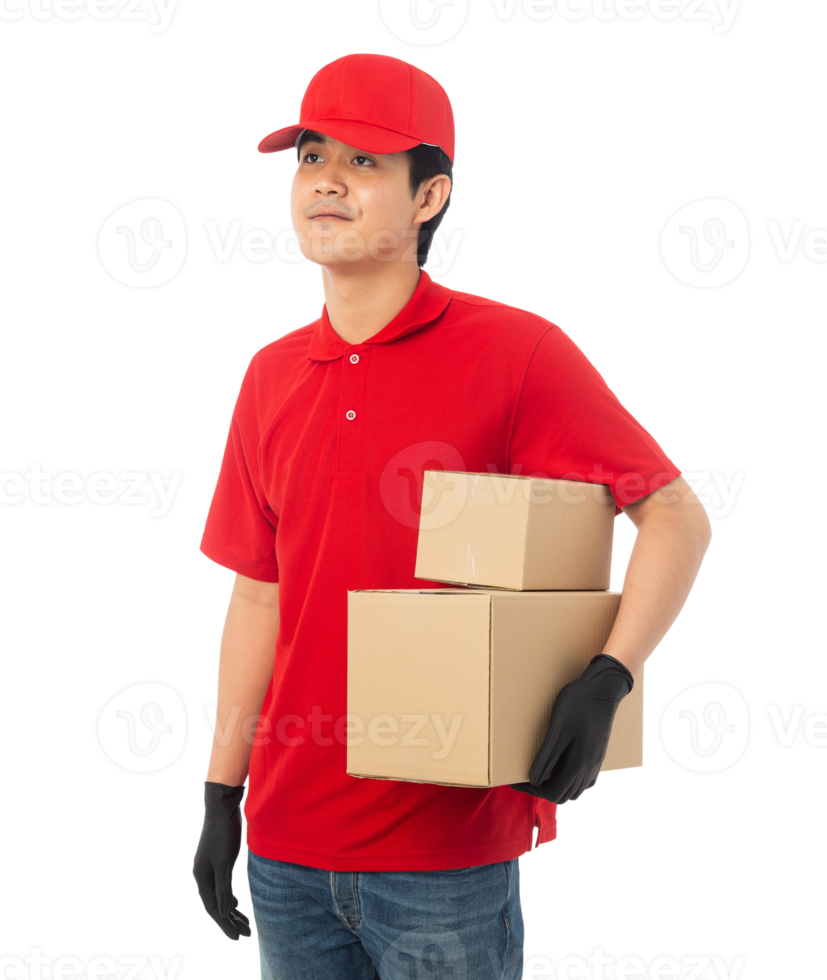 Asian delivery man, Png file