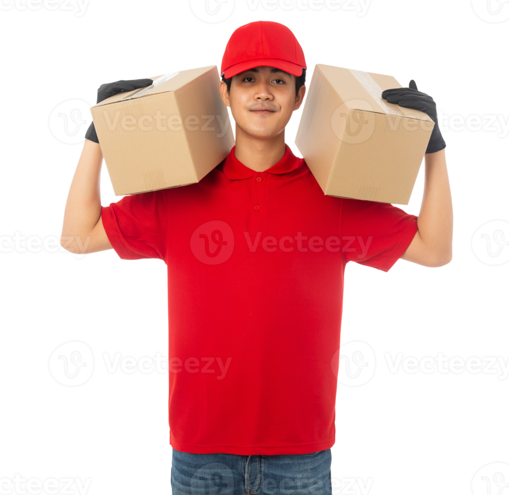 Asian delivery man, Png file