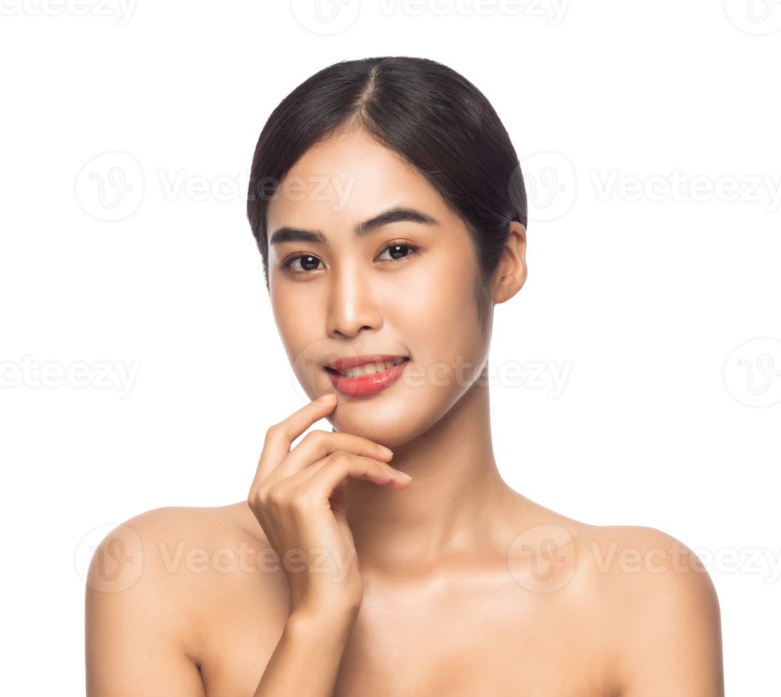 Beautiful Young Asian woman with clean fresh skin. Beauty concept. Png file