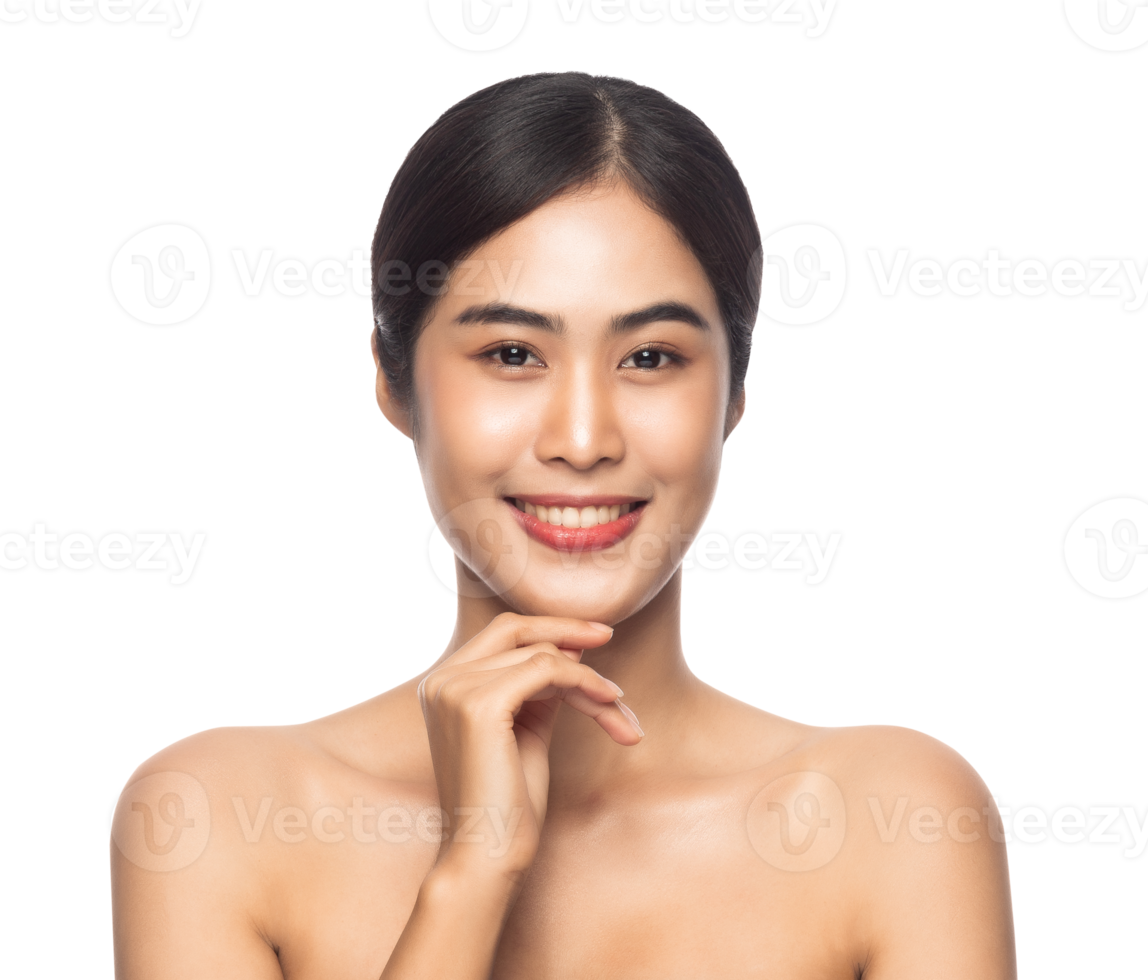 schöne junge asiatische frau mit sauberer frischer haut. Beauty-Konzept. png-Datei png