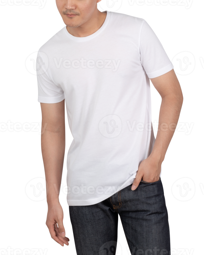 giovane in t-shirt mockup, modello per il tuo design png