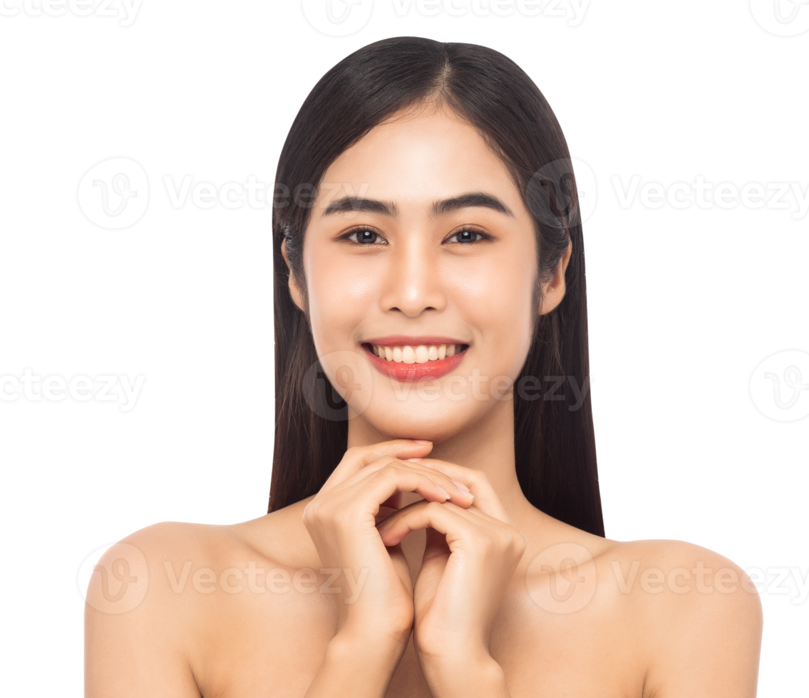 Beautiful Young Asian woman with clean fresh skin. Beauty concept. Png file