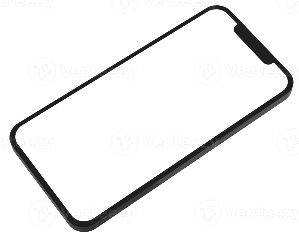 Mobile Phone Template Mockup. 3D illustration. png