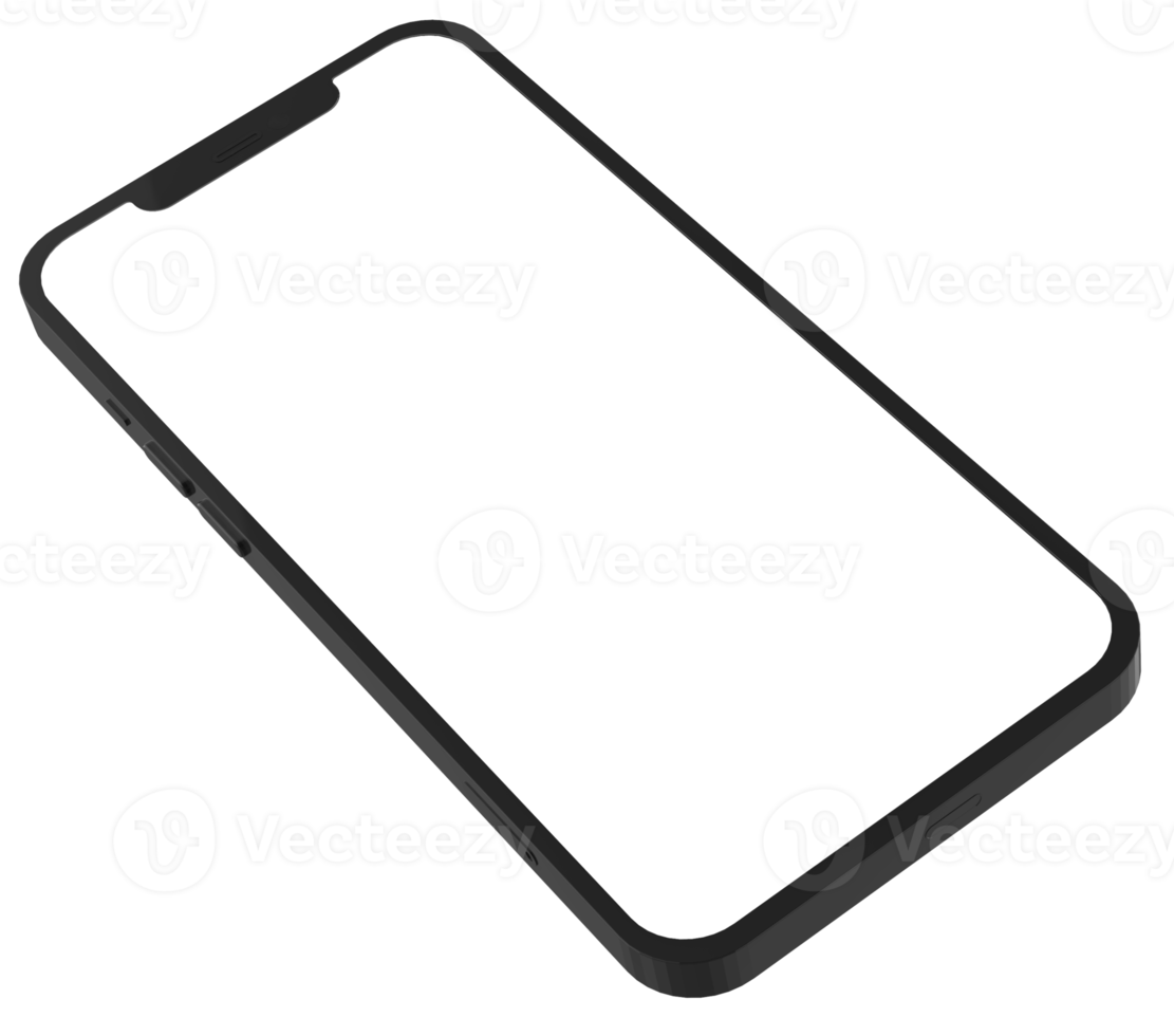 Mobile Phone Template Mockup. 3D illustration. png