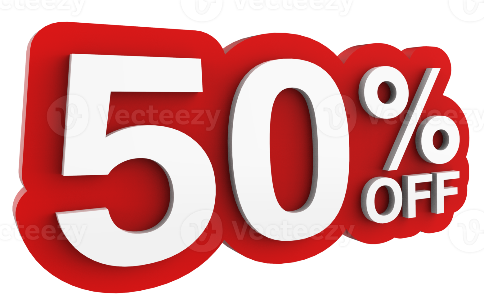 Sale tag number discount promotion. 3D illustration png