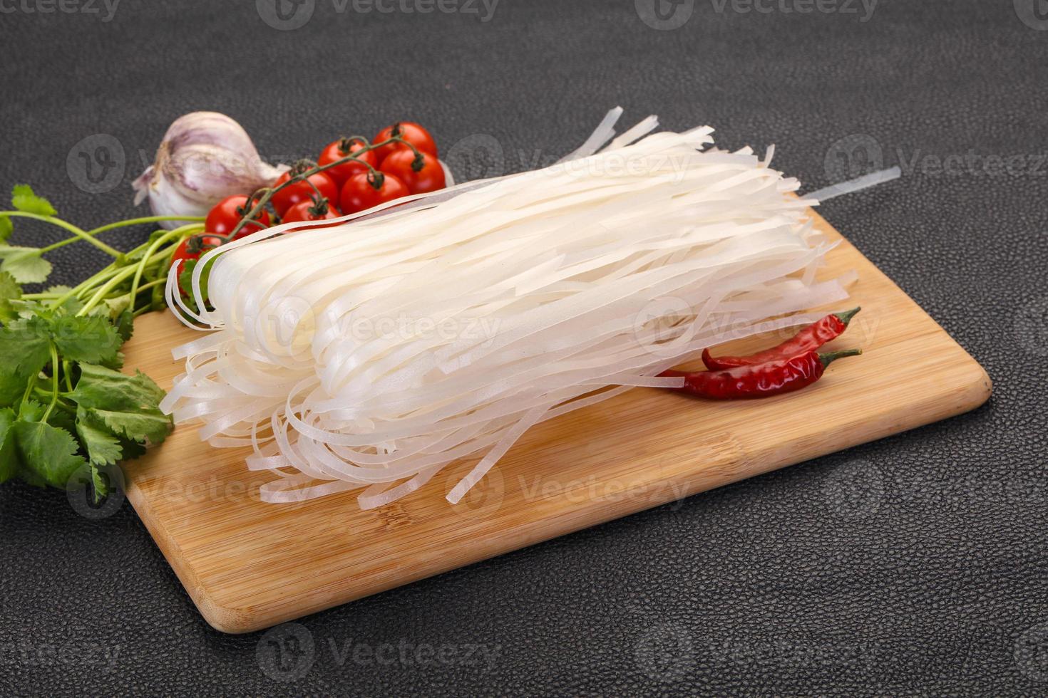 Raw rice noodles photo