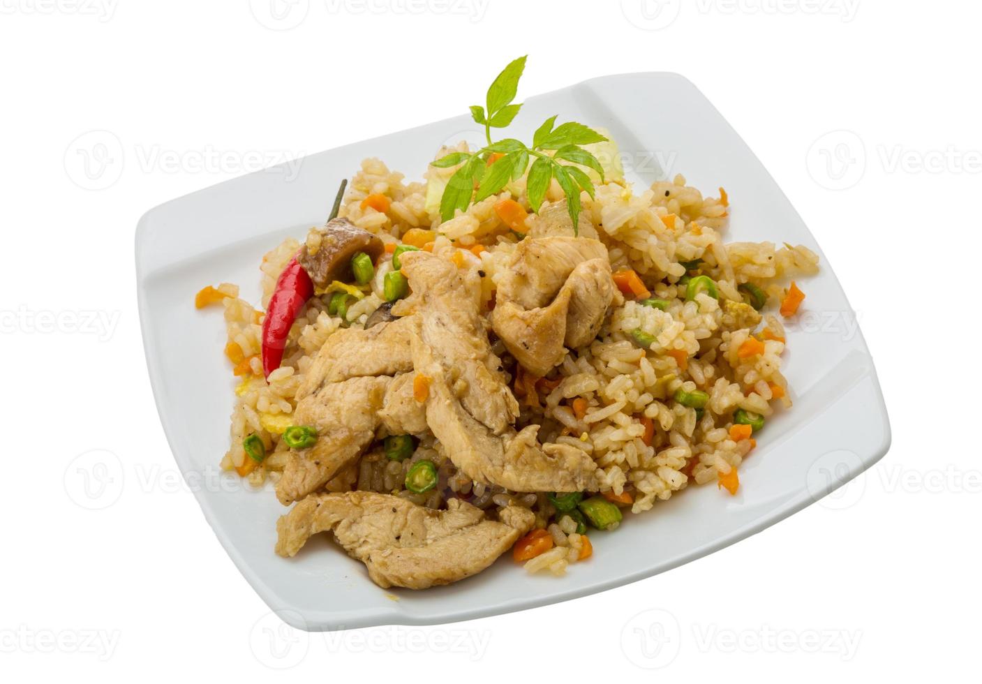 Fried rice with chicken photo