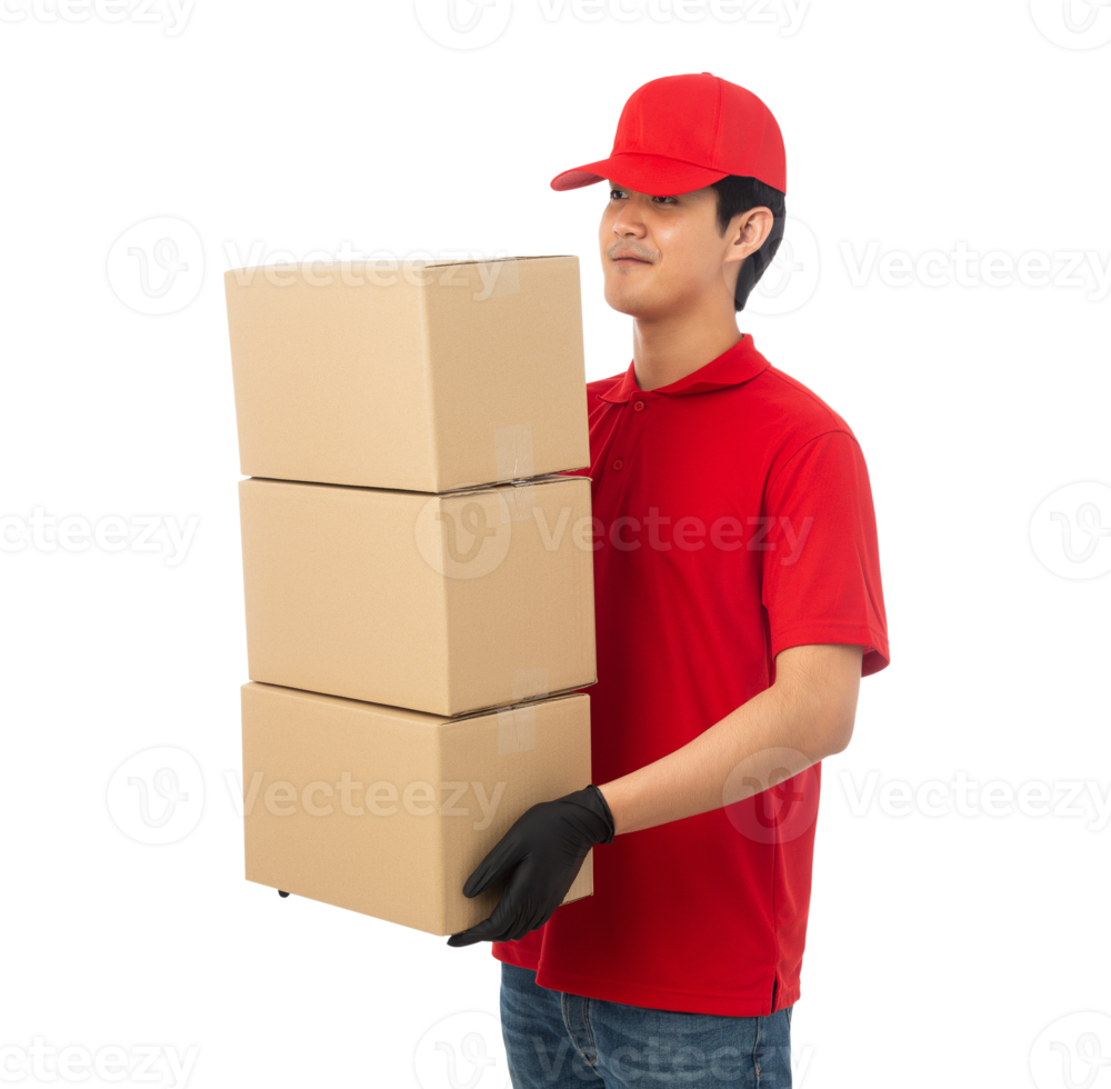 Asian delivery man, Png file