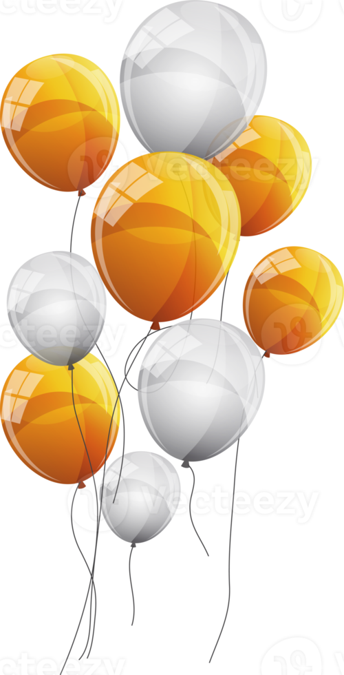 Color Glossy Balloons Background Png Illustration