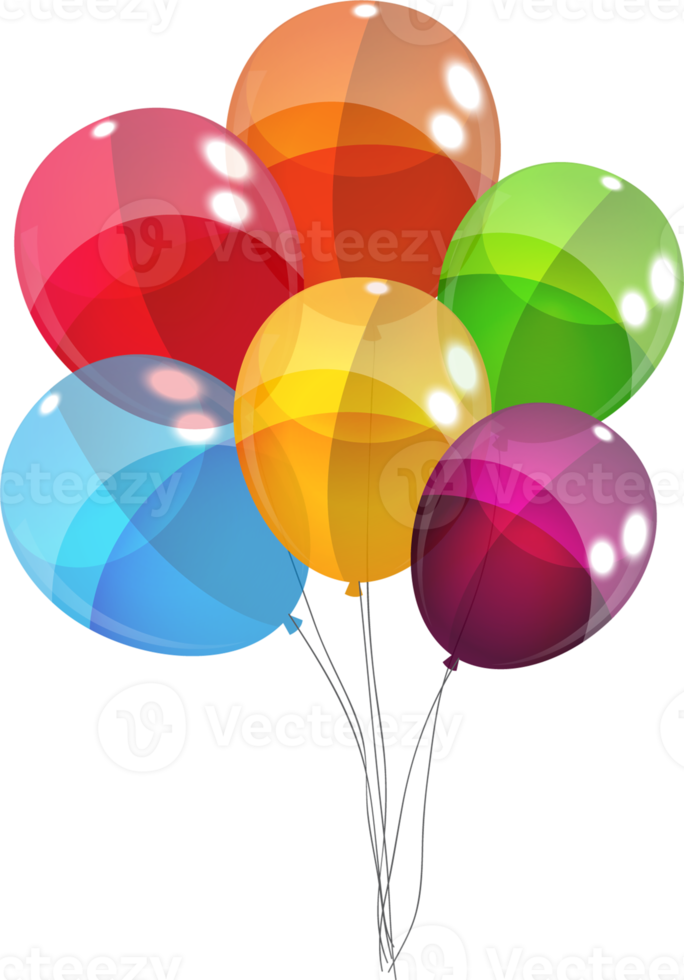 illustration de png de fond de ballons brillants de couleur