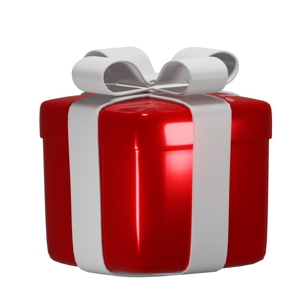 recorte de caja de regalo 3d realista png