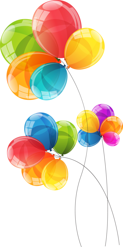 Color Glossy Balloons Background Png Illustration