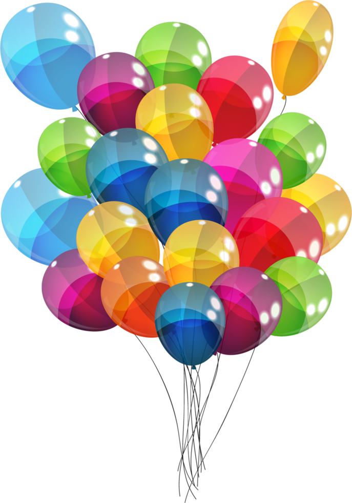 färg glänsande ballonger bakgrund png illustration