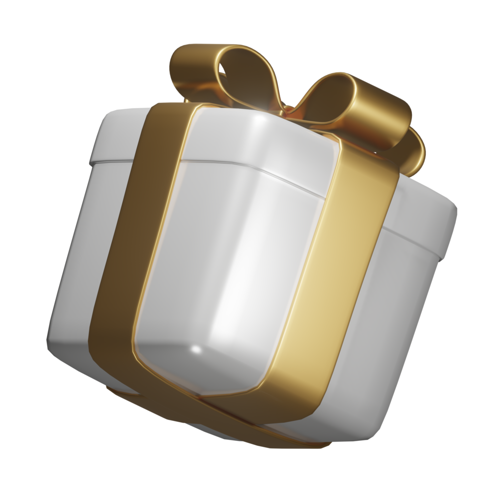 recorte de caja de regalo 3d realista png