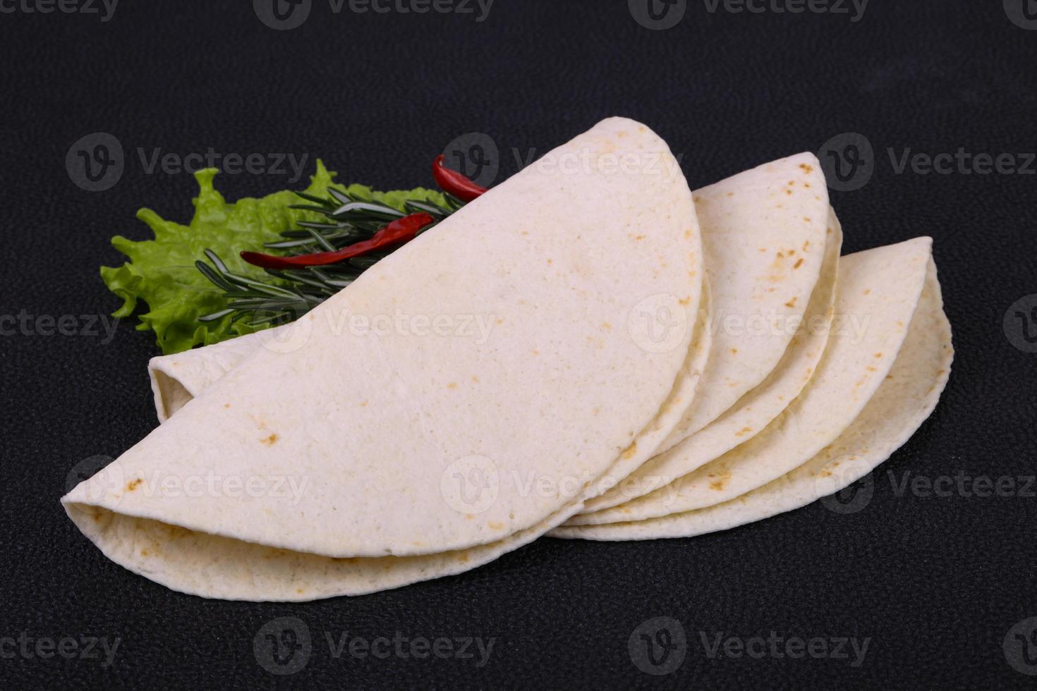 Empty homamade tortilla photo