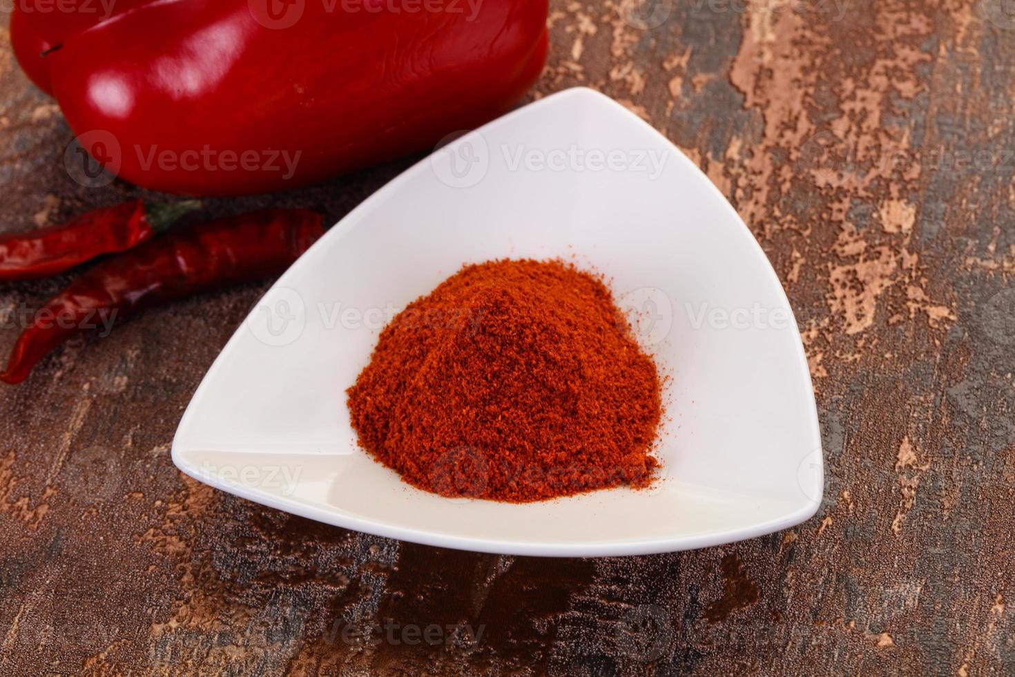 Paprika powder in the bowl photo