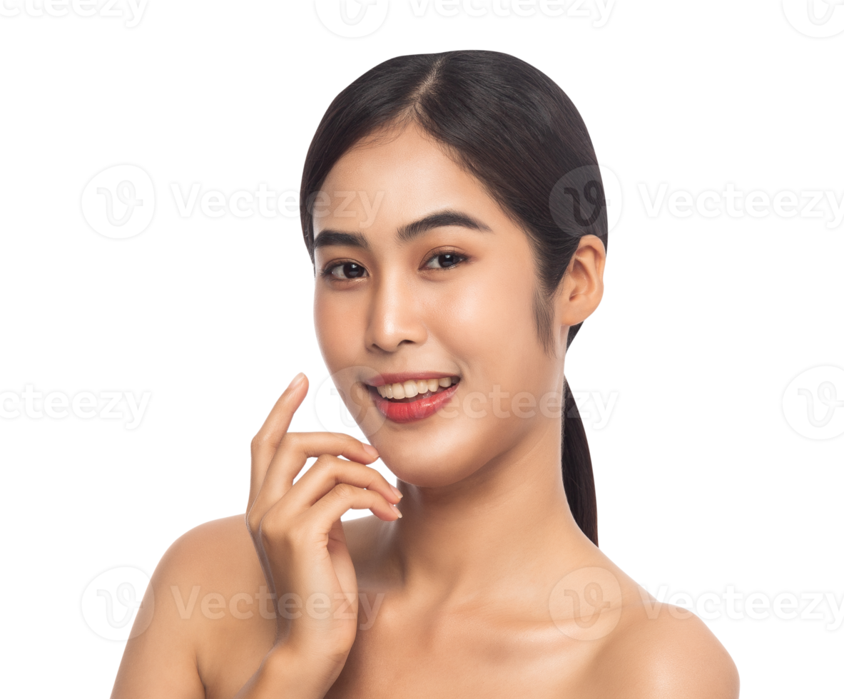 Beautiful Young Asian woman with clean fresh skin. Beauty concept. Png file