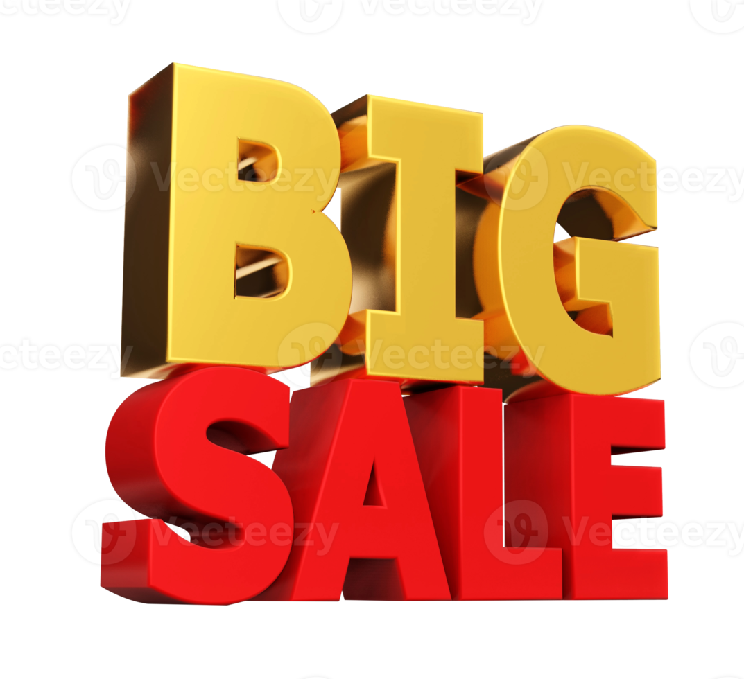 3d  BIG sale word  , 3D render png