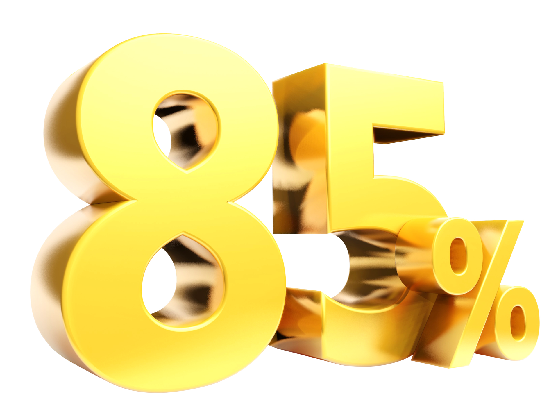 85 Percent Golden Symbol 3D Render 8478139 PNG 85-percent-golden-symbol-3d-render-8478139-png