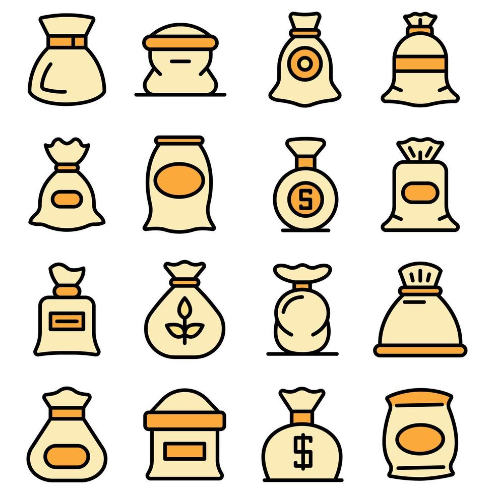 Sack icons vector flat