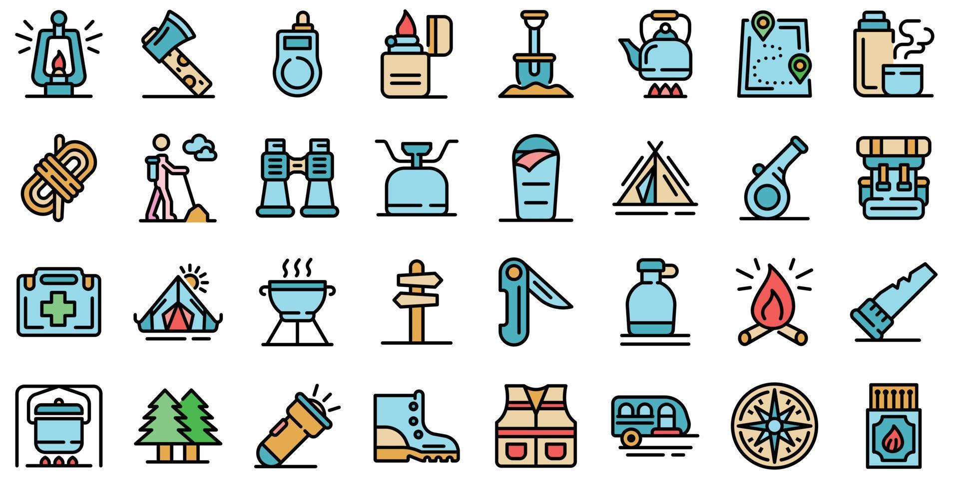 Survival icons set vector flat