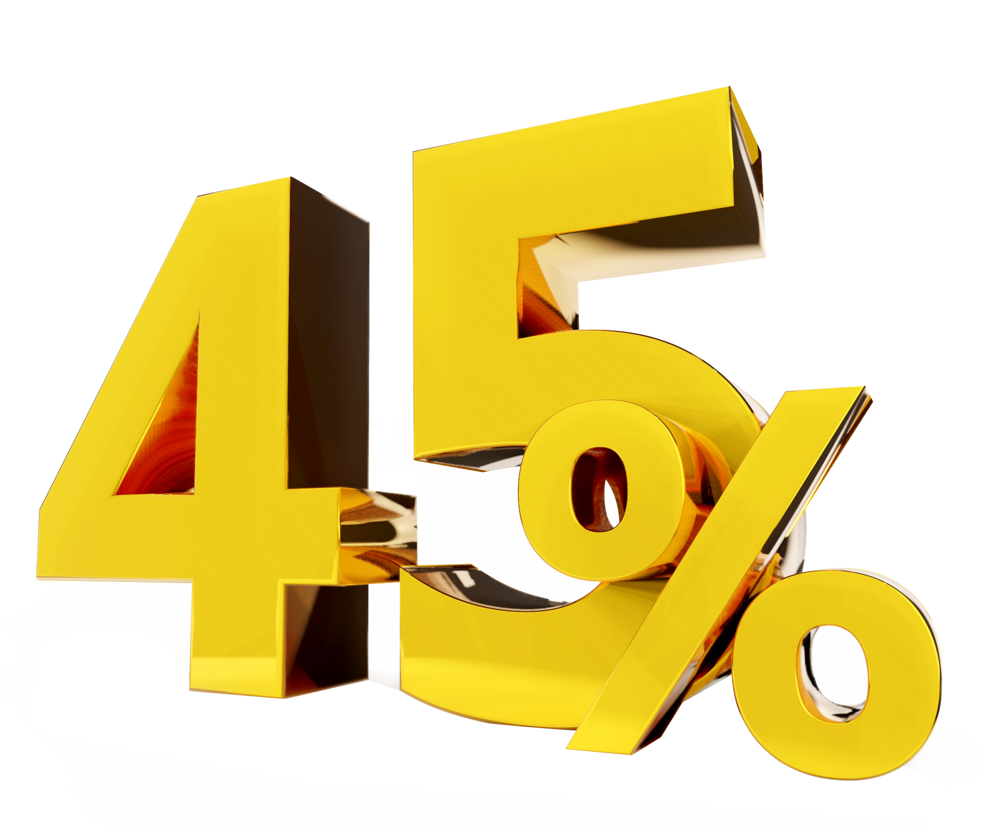 45 Percent Golden Symbol 3D Render 8478196 PNG